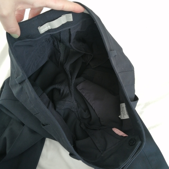 Vince Wool Tuxedo Stripe Slim Navy Trouser Pants 2 - Picture 13 of 16